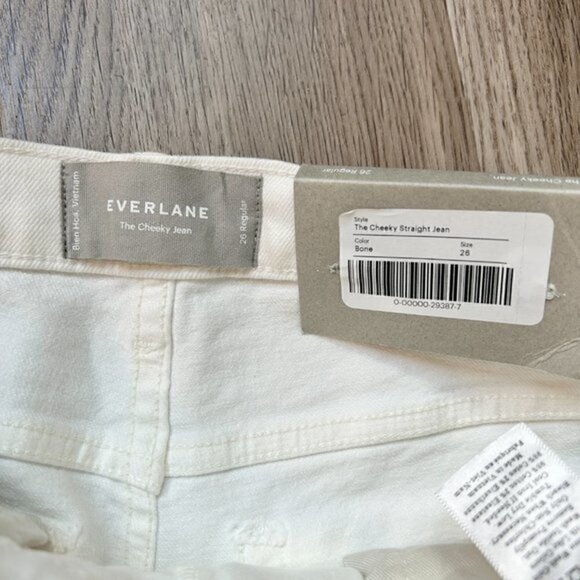 Everlane The Cheeky Straight Jean in Bone Size 26 NWT - Picture 5 of 9